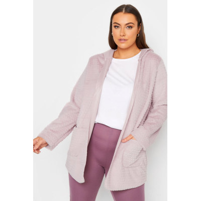 YOURS LUXURY Curve Pink Faux Fur Hooded Jacket