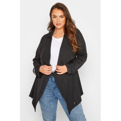 YOURS Curve Black Waterfall Jacket