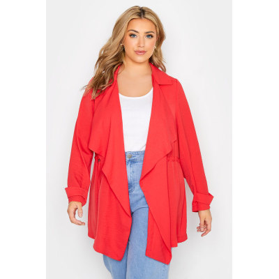 YOURS Curve Bright Red Waterfall Jacket