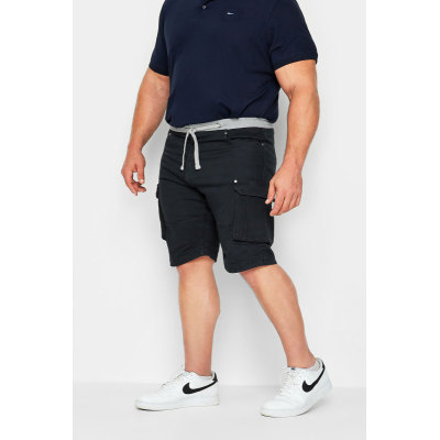 KAM Big & Tall Navy Blue Stretch Shorts