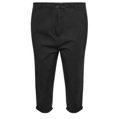 YOURS Curve Black Cropped Chino Trousers