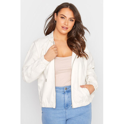 LIMITED COLLECTION Curve White Twill Bomber Jacket