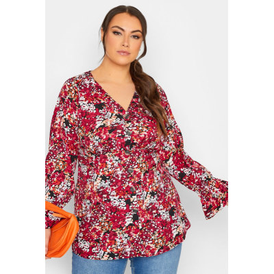LIMITED COLLECTION Curve Red Abstract Print Blouse