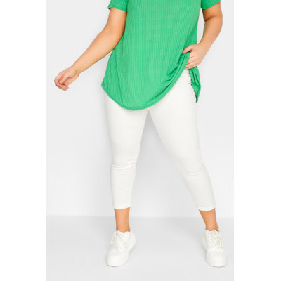 YOURS Curve White Cropped Stretch GRACE Jeggings