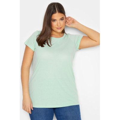 YOURS Curve Mint Green Essential Short Sleeve T-Shirt