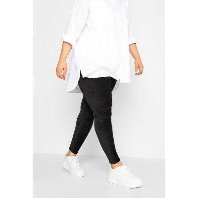 YOURS Curve Black Cord Stretch Leggings