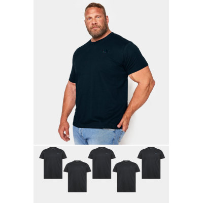 BadRhino Big & Tall 5 PACK Black Core T-Shirts