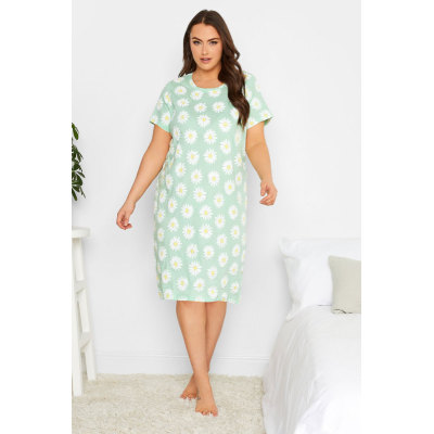 YOURS Curve Green Daisy Print Nightdress