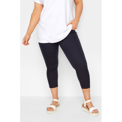 YOURS Curve Navy Blue Cropped Stretch GRACE Jeggings