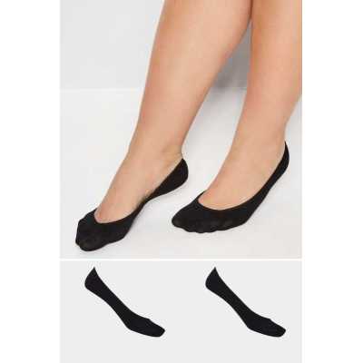 2 PACK Black Footsie Socks
