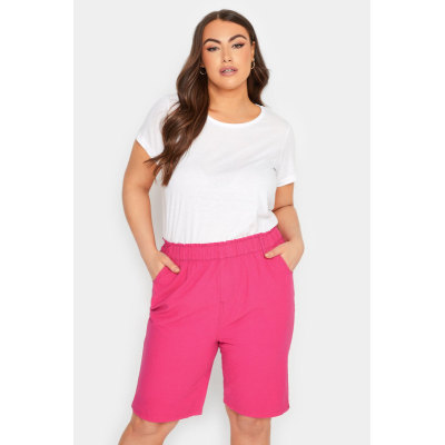 YOURS Curve Hot Pink Cotton Shorts