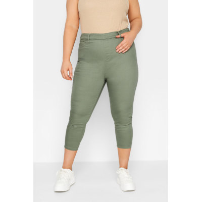 YOURS Curve Sage Green Cropped Stretch GRACE Jeggings