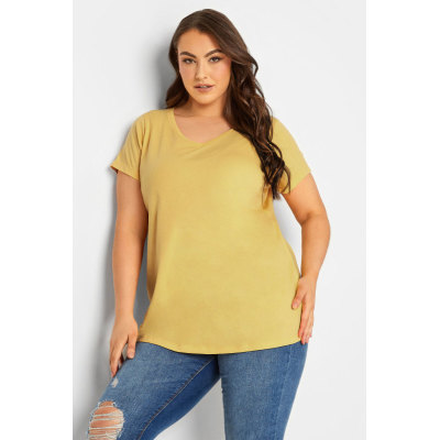 YOURS Curve Yellow Essential T-Shirt