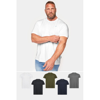 BadRhino Big & Tall 5 Pack Black & White Core T-Shirts