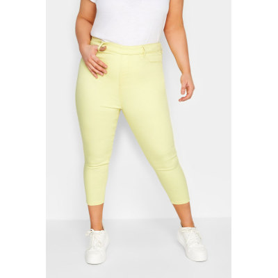 YOURS Curve Yellow Cropped Stretch GRACE Jeggings