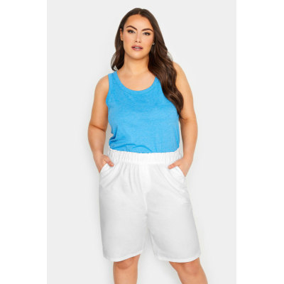 YOURS Curve White Cool Cotton Shorts