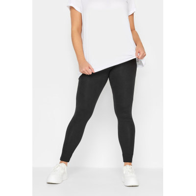 YOURS FOR GOOD Curve Black Cotton Stretch Leggings