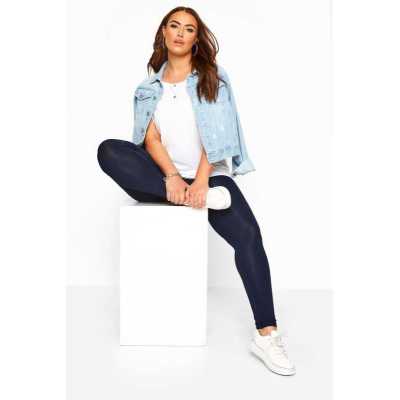 YOURS Curve Navy Blue Soft Touch Stretch Leggings