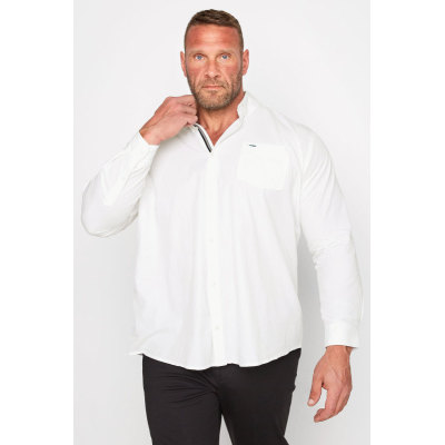 BadRhino Big & Tall White Cotton Poplin Long Sleeve Shirt