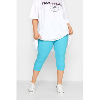 YOURS Curve Light Blue Cropped Leggings