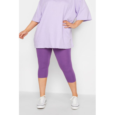 YOURS Curve Purple Cropped Leggings
