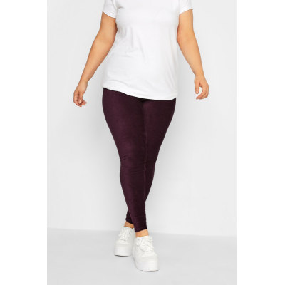 YOURS Curve Burgundy Red Cord Stretch Leggings