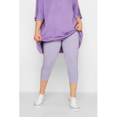YOURS Curve Lilac Purple Cropped Leggings