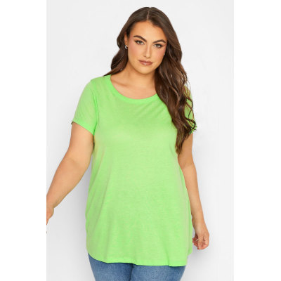 YOURS Curve Bright Green Essential T-Shirt