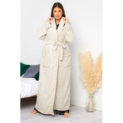 LTS Tall Cream Ribbed Maxi Dressing Gown