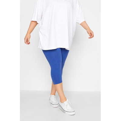 YOURS Curve Blue Cropped Leggings